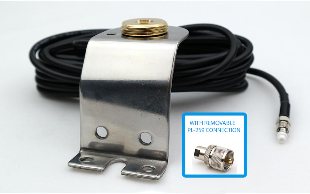 NMO Antenna Mount and Coax for Chevy Silverados and GMC Sierras 99 - 02