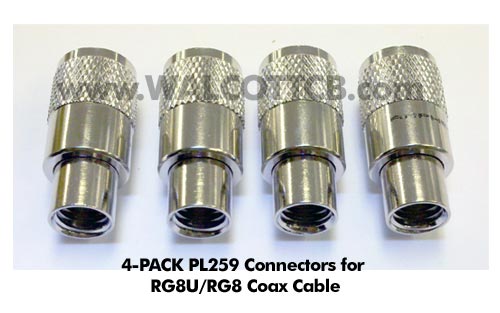 PL259-4 Coax Connectors (4-Pack)