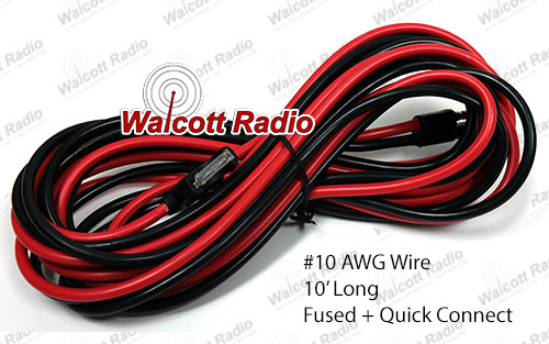10 Gauge Power Cable 14 feet long with 20 Amp Fuse and Quick Disconnect