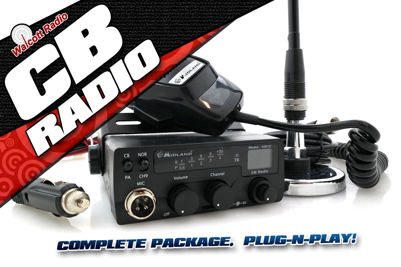 Complete CB Radio Bundled Package including Antenna