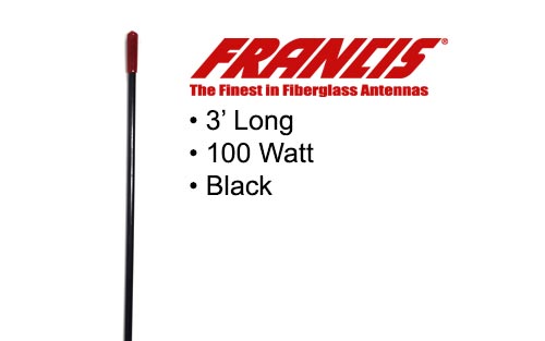 Francis Fiberglass CB Antenna 3 Foot CB22 Black