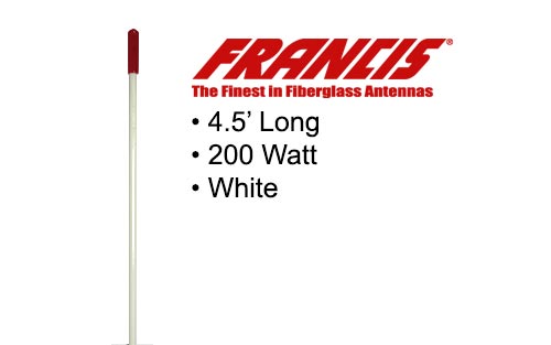 Francis Fiberglass CB Antennas 4.5 Foot CB25 White